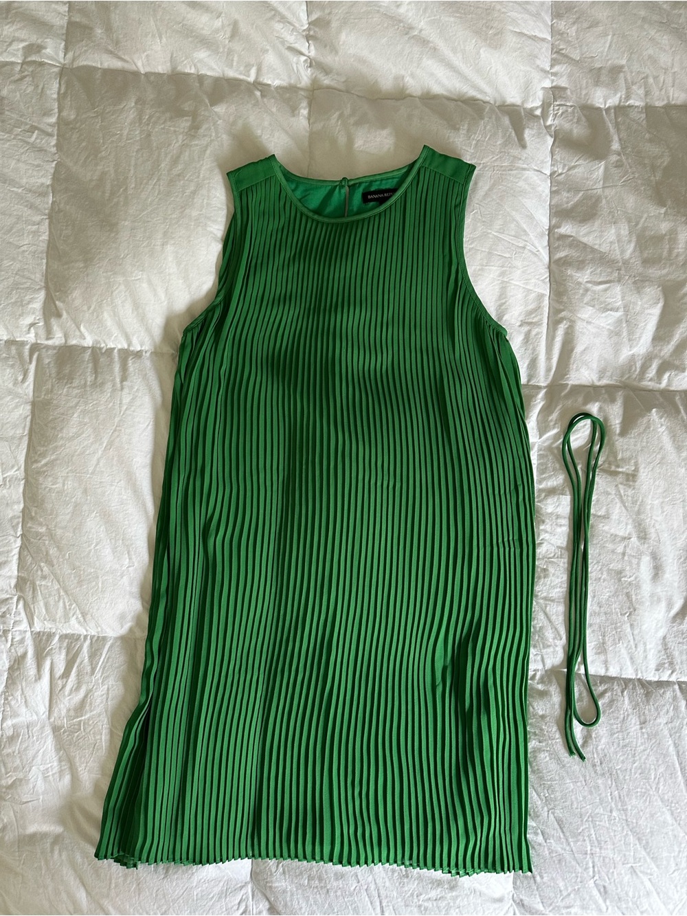 TALL Banana Republic Emerald Green Pleated Mini Dress